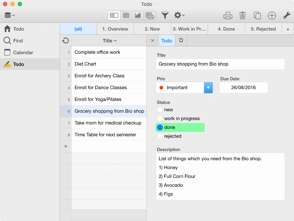Keep ahead of tasks with a field of status, priority and due date. Custom view help you to stay on track